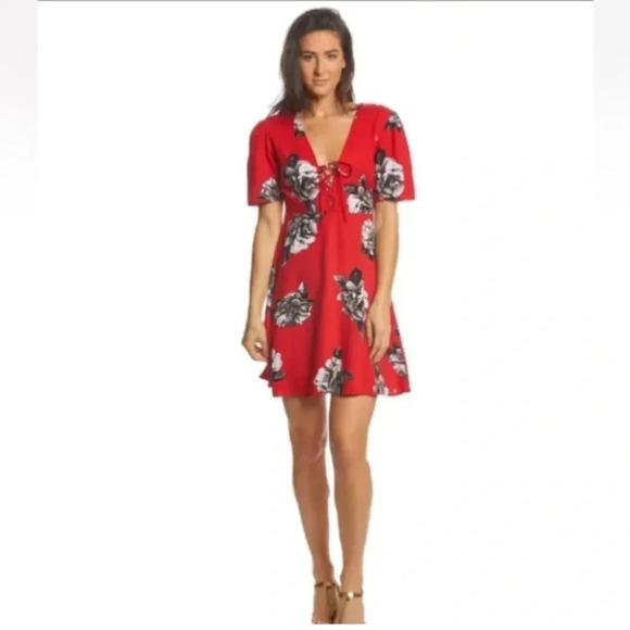 Volcom April March Floral Dress Cute Criss Cross Tie in Front Coastal Size S - Picture 6 of 9